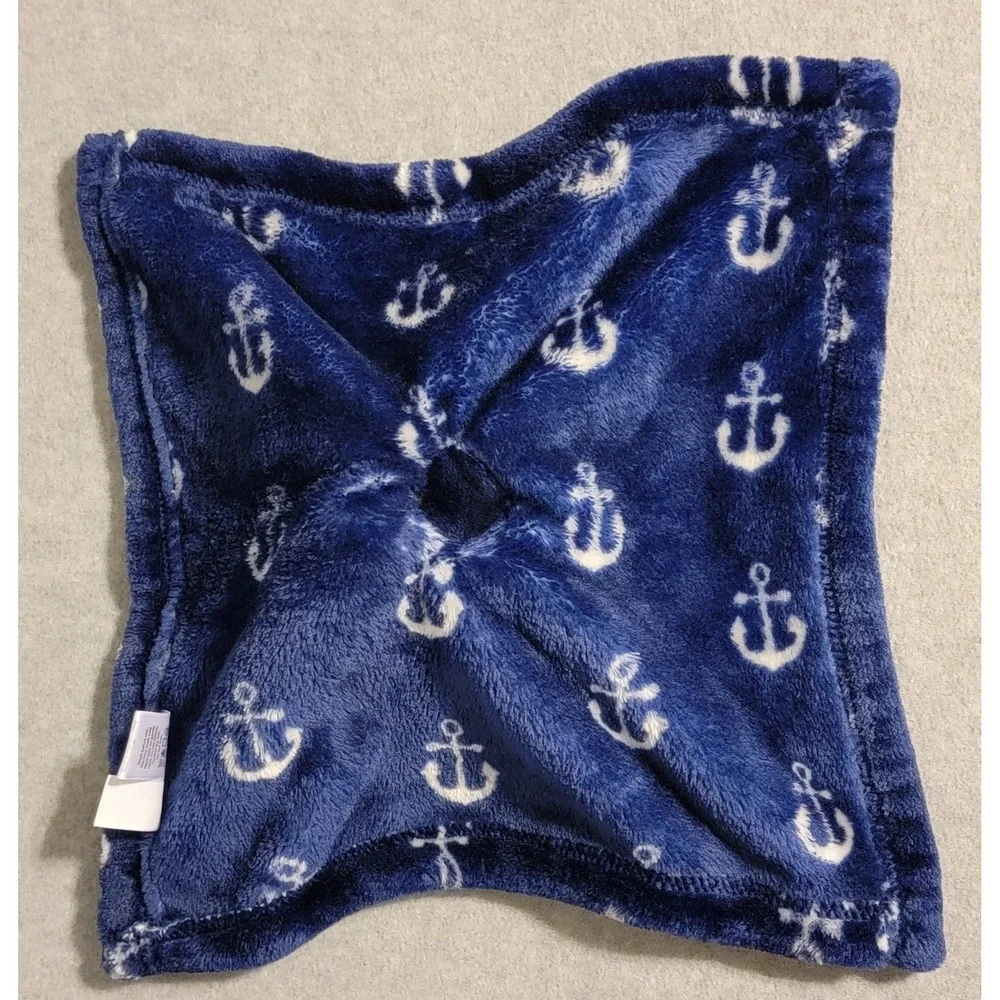 HB Hudson Baby Whale Anchor Nautical Plush Navy Blue Lovey Security Blanket